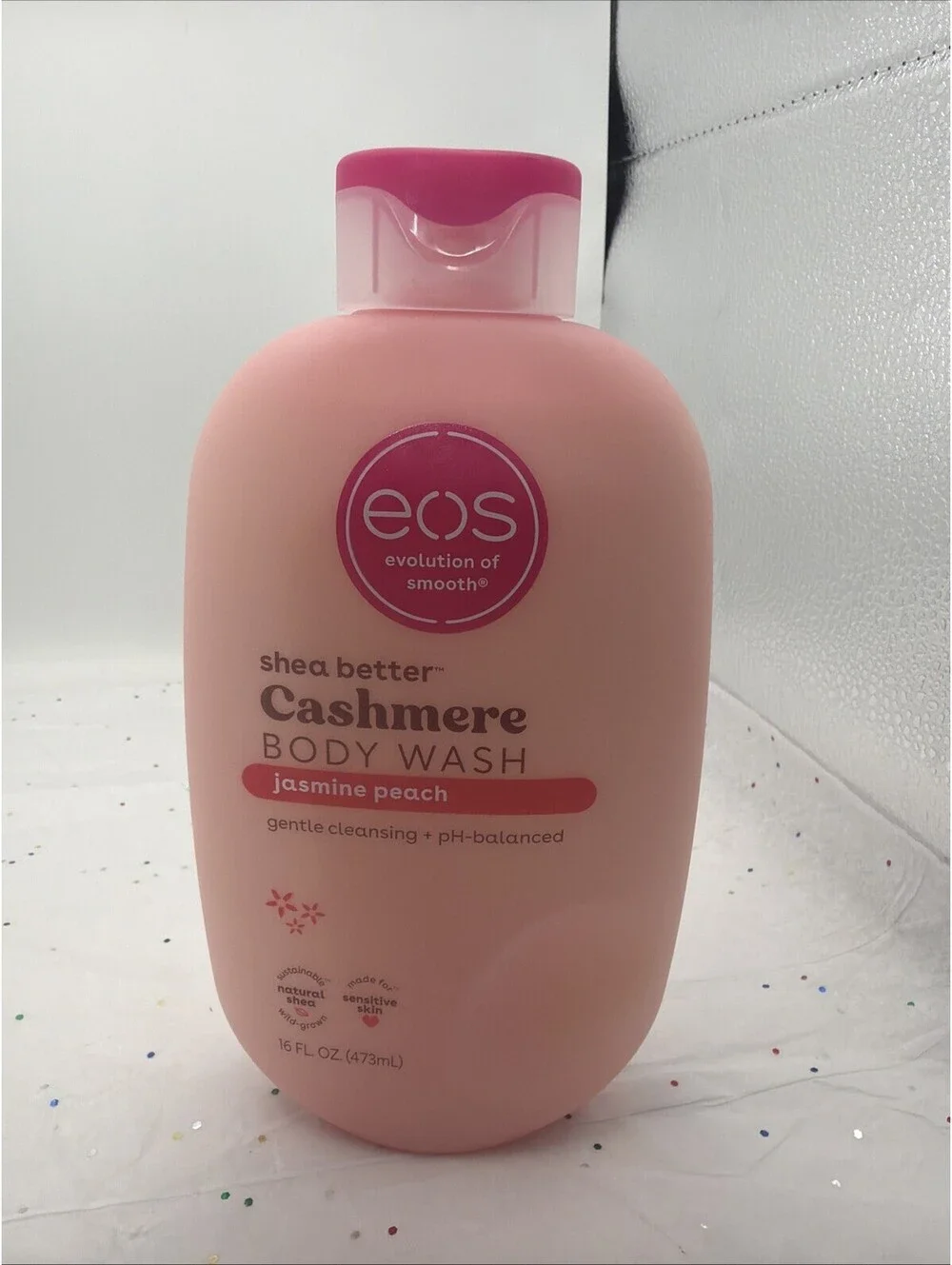 eos Shea Better Cashmere Body Wash Jasmine Peach 16 oz Creamy Gel Shower Wash